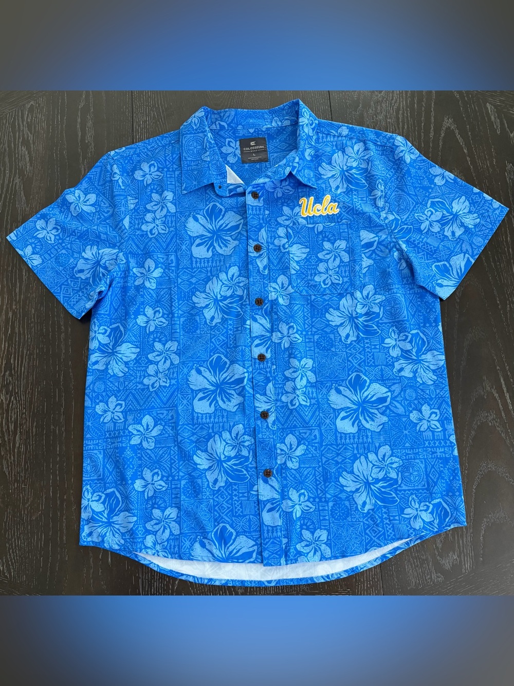 Colosseum UCLA Blue Floral Button-Down Shirt